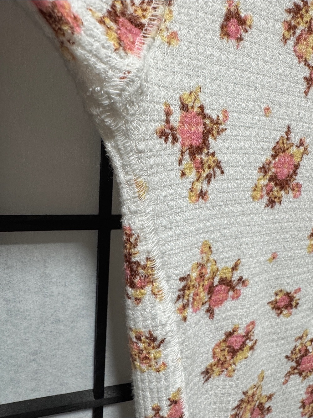 Free People Intimately One of the Girls Floral Henley Thermal Top Size L - Picture 7 of 10